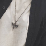 Tere Kpop Retro Harajuku Hip Hop Angel Wings Ripats Roostevabast Terasest Meeste E-t&uuml;druku Kaelakee Disco Paar Gooti kraega kaelakee Ehted h&otilde;be