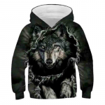 Mood Unisex Wolf Print 3D kapuutsid Lastele Poistele Pikad varrukad Pusa Beebi Laste Topid T&uuml;drukute Riided 1&ndash;14-aastased t&auml;navar&otilde;ivad 130