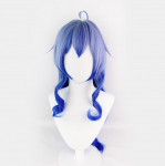 Anime 80cm m&auml;ng Genshin Impact Cosplay Halloween Ganyu Cosplay Parukas Genshin Impact Gan Yu Cosplay Kuumakindlad Parukad 80CM sinine