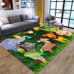 Multifilmid džungliloomade tr&uuml;kised vaip lapsed m&auml;ngivad vaipa elutuba magamistuba libisemisvastane vaip pildistamine rekvisiidid s&uuml;nnip&auml;evakingitus 160x230cm