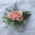 1 tk Rose Pearl Breast Flower Randme lillega pulmak&auml;ev&otilde;ru pruutneitsile Breast Flower beež