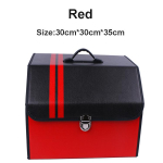 O SHI CAR Organizer Pu Leather Storage Bag Pp Board Collapsible Organizer in the Auto Customized Logo Waterproof Storage red-S black