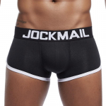 Boxer JOCKMAIL Eemaldatavad polsterdatud puusapadjad Meeste aluspesuHingav puuvill Terviseklubi spordistiilTrunks alusp&uuml;ksid L must