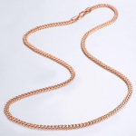 3mm &otilde;hukesed kaelakeed Rose Gold Curb Kuuba lingiga kett kaelakeed Valentine kingitused 45cm-60cm 70cm