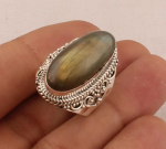 Suur labradoriidist ovaalne v&auml;&auml;riskivist Bohemian s&otilde;rmus, 925 Sterling h&otilde;be, kingitus talle, Statement ehted, s&uuml;nnikivist s&otilde;rmus, k&auml;sitsi valmistatud ehted 6