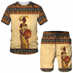Aafrika t&uuml;drukute mustriga s&auml;rgid/&uuml;likond Dashiki etniline stiil meestele vabaaja T-s&auml;rgid ja l&uuml;hikesed p&uuml;ksid komplekt Mood Suvised Spordir&otilde;ivad Meeste Spordidress Y2k 6XL
