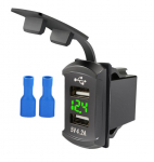 Kahe USB Qc auto pistikupesa laadija tolmukindel 12-24v voltmeeter Led autotarvikud toiteadapter iPhone Xiaomi jaoks Samsung roheline