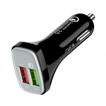 30w autolaadija auto kiirlaadija mobiiltelefonile Qc 2.0+5v2.4a kahe USB-pordiga kiirlaadija Xiaomi Mi autotarvikute jaoks must