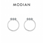 Modian 925 Sterling h&otilde;bedane kullav&auml;rvi &uuml;mmargune l&auml;bipaistev CZ Fashion l&otilde;hestatavad k&otilde;rvar&otilde;ngad naistele Statement ehtekink h&otilde;be