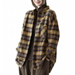 Naiste soojad ruudulised s&auml;rgid Paksud pl&uuml;&uuml;sis lahtised s&uuml;gistalvised naiste vabaaja pikkade varrukatega s&auml;rgid S pruun