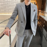 Meeste r&otilde;ivad Stiilne kaheosaline &uuml;likond Meeste Slim Fit Peigmehe pulma&uuml;likond Meeste &auml;rijakk Top &uuml;likonnad ja bleiserid XXXXXL helehall v&auml;rv