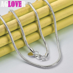 925 Sterling h&otilde;be 16/18/20/24/22/24/26/30 tolli 3mm Snake Chain kaelakee ehted 40cm