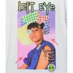 Vintage Cross Colors Left Eye l&uuml;hikeste varrukatega puuvillane valge T-s&auml;rk S