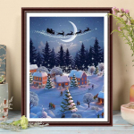 5D DIY teemantmaaling J&otilde;uluvana ristpistes komplekt Mosaiik Teemanttikandid T&auml;is&uuml;mmargune/ruudukujuline puur Kodukaunistus Round 30x40cm