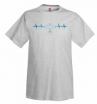 Heartbeat Plane Top View Rotated Airplane Aviation Unisex T-s&auml;rk S