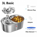 3L suure mahutavusega kassi vees&ouml;&ouml;tur Kahe kausiga roostevabast terasest nutikas s&ouml;&ouml;tmise joomine 2in1 kauss lemmikloomakoera purskkaevu veejaotur 3L Basic