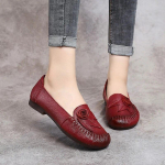 Kevadsuvi etnilise stiiliga ehtsast nahast kingad Naised'S Flat Soft Mugav Slip On Loafers Flower Mother King 39