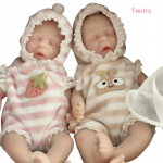 6'' 15 cm vasts&uuml;ndinud reborn Baby Doll Twins Tugevast pehmest silikoonist kogu keha taass&uuml;nni nukk saab elutruult vannis k&auml;ia Magava beebi m&auml;ngunukud t&uuml;drukule ja poisile 6 inch