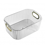 Suure mahutavusega l&auml;bipaistev mitmeotstarbeline hoiukarp koos k&auml;epidemega kirjatarvete meigihoiukonteiner L roheline