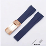 20 mm 21 mm esmaklassiline silikoonrihm Rolexi allveelaeva jaoks DAYTONA GMT Yacht-Master seeria tarvikud Asenduskella k&auml;ev&otilde;ru Blue-R 20mm no logo