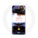 &Uuml;mbris Samsung Galaxy S10 pluss Formula 1 Max Verstappen F1 Driveri jaoks, must punane ja kollane