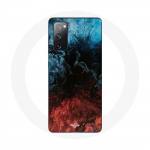 &Uuml;mbris Samsung Galaxy S20 FE abstraktse tekstuuriga taustaga punane must sinine