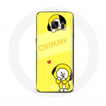 &Uuml;mbris Samsung Galaxy S6 BTS Bangtan BT21 Chimmy Jimin kollase taustaga