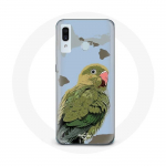 Coque pour Samsung Galaxy A20e Perruches Oiseaux vert