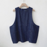 Johnature varrukateta k&otilde;ik sobivad vestid suvised vabaaja lihtsad vabad taskud O-kaelusega naiste topid One Size sinine