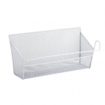 Metallist v&otilde;rgust &uuml;hiselamu voodi &auml;&auml;res rippuv korv traadist raamaturiiuli riiuliriiuli narivoodi korraldaja valge