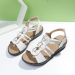 Suure kaldega kontsaga sandaalid Suvised sandaalid Moodsad 2024. aasta naiste rannasandaalid 36 valge