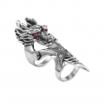 Punk Retro Dragon Ring Meeste Uued Meeste Knight Skull Ghost Knuckle Armour Metallist S&otilde;rmused Unisex Lahedad Peoehted Kingitused 2023