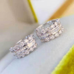 BELLA BOX Prantsuse Kerge Luksus K&uuml;lm Tuul Peen Senior Sense Super Flash &otilde;&otilde;nes disain Tsirkoon k&otilde;rvar&otilde;ngad Naiste pulmaehted a pair valge