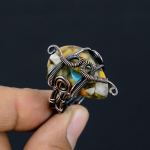 Natural Copper BumbleBee Gemstone Copper Wire Wrap Gift Ring Size 9.5 d8j40