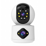 Vstarcam EU 4MP kahe objektiiviga WiFi-kaamera beebimonitor automaatse j&auml;lgimisega AI inimese tuvastamine siseruumides kodu turvalisus CCTV videovalve Cam Add 64GB Card