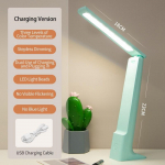 LED laualamp puutetundliku juhtimisega h&auml;mardatav kokkupandav silmade kaitse lugemisvalgusti USB laetav laualamp sinine