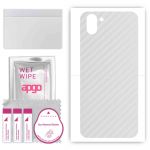 apgo Protective Skin Sticker for the back compatible with Sharp Aquos R2, Wrap Film, Foil, Vinyl - Pattern Transparent Carbon
