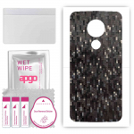 apgo Protective Skin Sticker for the back compatible with Motorola Moto G7 Power, Wrap Film, Foil, Vinyl - Pattern Carbon Black Pixel