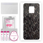 apgo Protective Skin Sticker for the back compatible with Xiaomi Poco M2 Pro, Wrap Film, Foil, Vinyl - Pattern Carbon Black Pixel