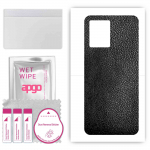 apgo Protective Skin Sticker for the back compatible with Oppo Reno8 4G, Wrap Film, Foil, Vinyl - Pattern Black Leather