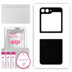 apgo Protective Skin Sticker for the back compatible with Samsung Galaxy Z Flip5 Retro, Wrap Film, Foil, Vinyl - Pattern Matte Black