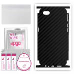 apgo Protective Skin Sticker for the back+sides compatible with Oppo A1k, Full Wrap Film, Foil, Vinyl - Pattern Carbon Black