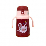 1 komplekt 360 ml termotass k&auml;epideme rihmaga, toidukvaliteediga roostevabast terasest isoleeritud loomatr&uuml;kk punane