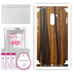 apgo Protective Skin Sticker for the back+sides compatible with Xiaomi Pocophone F1, Full Wrap Film, Foil, Vinyl - Pattern Tigerwood