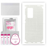apgo Protective Skin Sticker for the back+sides compatible with Xiaomi 12 Pro, Full Wrap Film, Foil, Vinyl - Pattern White Fabric