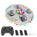 Vahtplastist puldiga droon 2,4 GHz puldiga lennuk V&auml;rviline LED-tuli Kahekordne kontroller ja kell 3 battery h&otilde;be