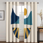 3D Moodne Minimalistlik Tuule Mood Abstraktne Kunsti Disain Varjund Kardin Elutuba Magamistuba Kodu Kaunistus &Otilde;huke Kardin 2 Paneeli 100W130H(CM)40x51in&Grommet Top white