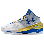 Under Armour Curry 2 Retro Gold Rings 2024 Meeste tossud Valge Metallik-Kuldne Meeskondlik-Kuninglik 3027361-100 41