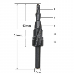 3-osaline kiirete terasest nitreeritud mustade spiraalidega kolmnurkse varrega titaaniga kaetud astmetrellide komplekt meeterm&otilde;&otilde;dus pagoodtrellide 4-12