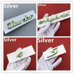 Auto logo tagumine kere t&auml;ht leht segatud pagasiruumi logo kleebis Porsche Paramera 4 S Cayenne'i roheliste autode kaunistustarvikute jaoks Turbo h&otilde;be